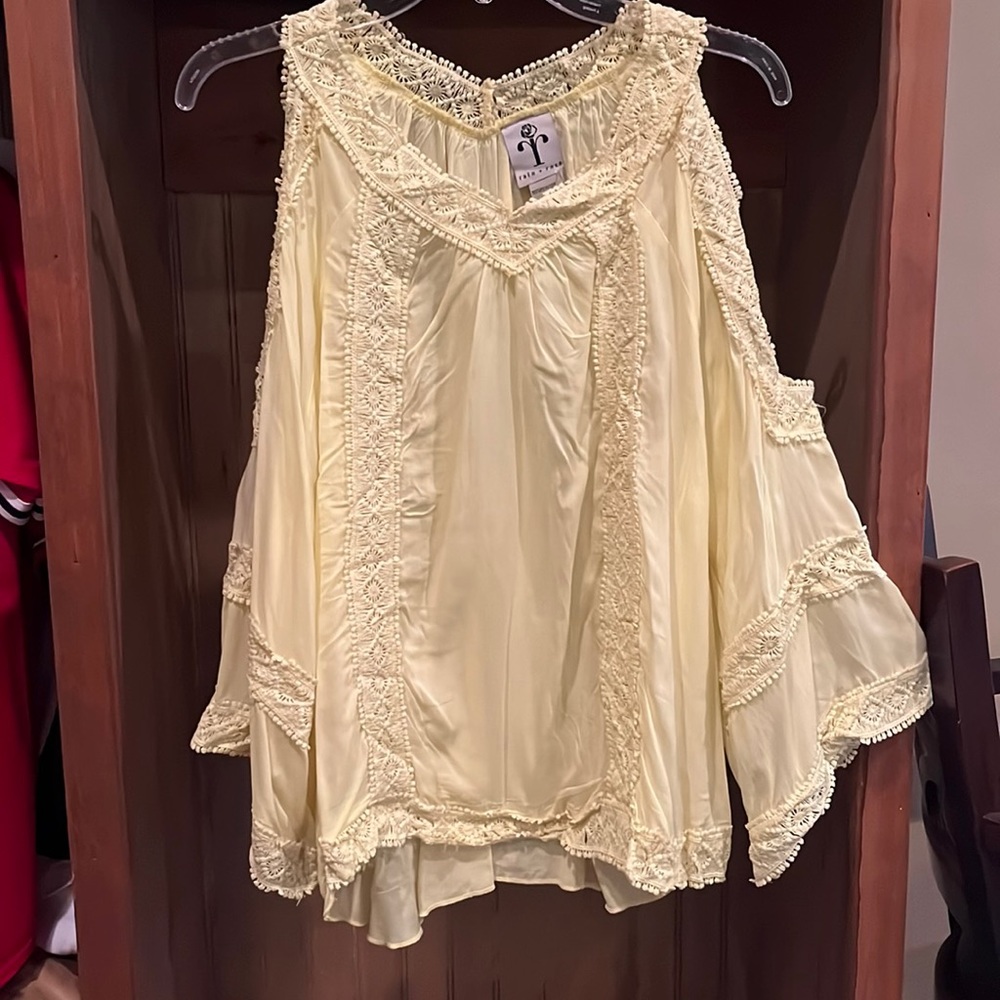 NWOT small long sleeve blouse in citrus yellow